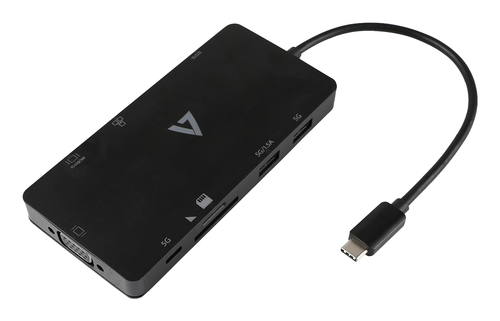 USB-C MINIDOCK 100W PD HDMI VGA GB RJ45 – V7
