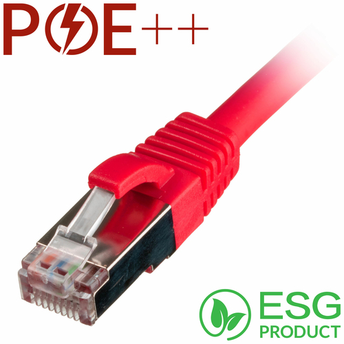 1m Cat6a RJ45 Red S/FTP LSOH 26AWG Snagless Booted Patch Lead (PK 100) – Cablenet