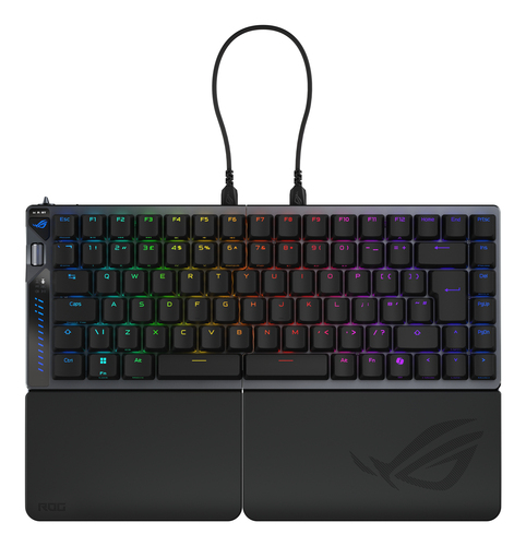 Asus ROG FALCATA Compact 75% Split RGB Gaming Keyboard, Wireless/Btooth/USB, Magnetic Switches, Rapid Trigger, Multi-Function Wheel, Black – ASUSTeK COMPUTER