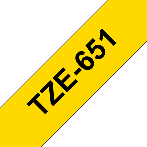 TZE-651 LAMINATED TAPE 24MM 8M BLACK ON YELLOW – Brother