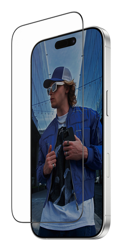 SCREEN PROTECTOR W. BLACK FRAME IPHONE 16 PRO ULTRA-WIDE FIT W. – PanzerGlass