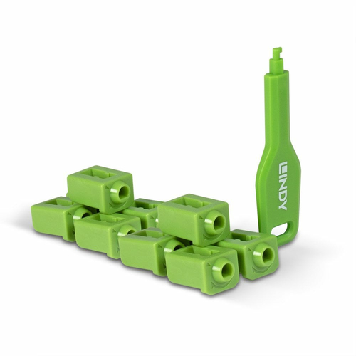 SFP Port Locks Green, x 10 + – Lindy