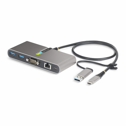 USB-C TO 2-PORT USB 5GBPS TYPE A HUB GB ETHERNET RS232 SERIAL – StarTech.com