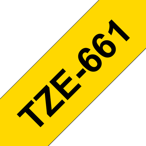 TZe661 - Gelamineerde tape - zwart op geel - Rol (3.6 cm x 8 m) 1 rol(len) - voor P-Touch PT-3600. PT-550. PT-9200. PT-9500. PT-9600. PT-9700. PT-9800 – Brother