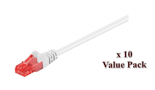 U/UTP CAT6 1M WHITE 10 PACK – MicroConnect