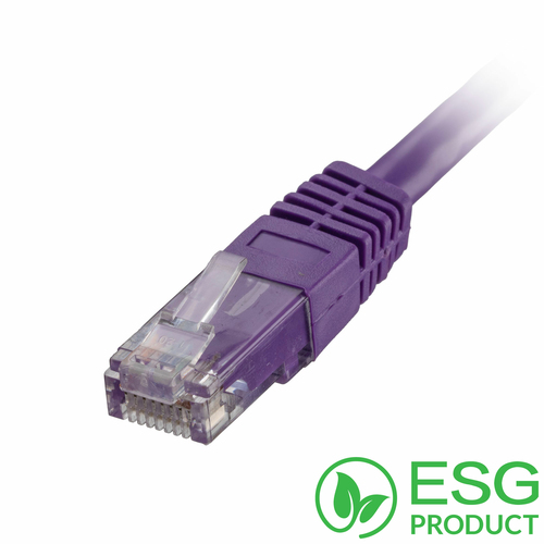 0.5m Cat5e RJ45 Violet U/UTP PVC 24AWG Flush Moulded Booted Patch Lead (PK 100) – Cablenet