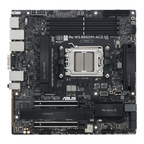 Asus PRO WS B850M-ACE SE, Workstation, AMD B850, AM5, Micro ATX, 4 DDR5, VGA, HDMI, DP, 10G LAN, 3x LAN, Onboard BMC, IPMI, MCIO, 2x M.2 – ASUSTeK COMPUTER
