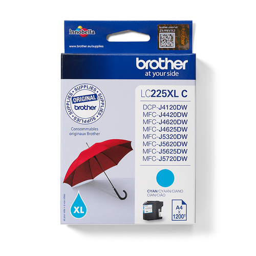 LC-225XLC INK CARTRIDGE CYAN 1200 PAGES ISO STANDARDS 24711 – Brother