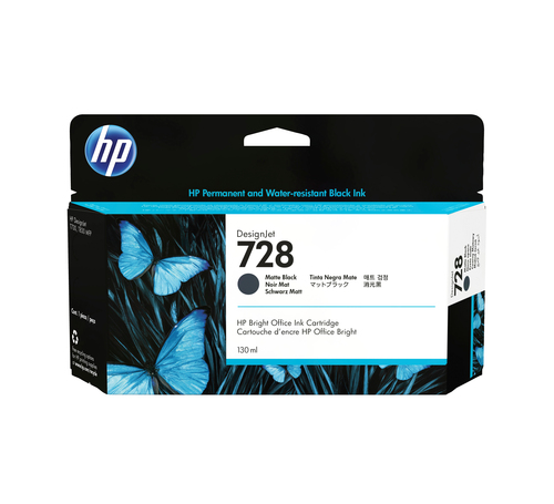 HP 728 130-ML MATTE BLACK DESIGNJET K CARTRIDGE – HP Inc