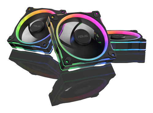 Asus Prime MR120 ARGB 12cm PWM Case Fans (3 Pack), Sleeve Bearing, 28mm Frame, Dual-Sided Lighting, 1600 RPM, Black – ASUSTeK COMPUTER