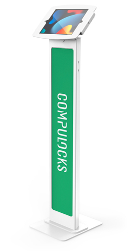 Compulocks Space BrandMe Floor Stand - Kiosk - for tablet (Anti-Theft) - lockable - high-grade aluminium - white - screen size: 10.2 - floor-standing - for Apple 10.2-inch iPad (7th generation, 8th generation) – Compulocks