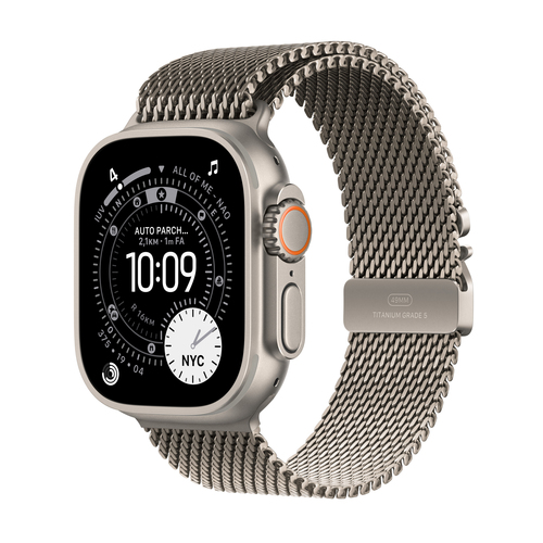 Apple Watch Ultra 3?GPS + Cellular?49mm?Natural Titanium Case with Natural Titanium Milanese Loop - Small – Apple