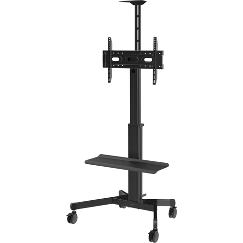 VISION Premium Display Floor Stand - LIFETIME WARRANTY - Aluminium Cart fits display 37-85 with VESA sizes up to 600 x 400 - rotate portrait to landscape - Tilt adjustment - VESA assembly slides up and down column - height of centre of screen above the g – Vision