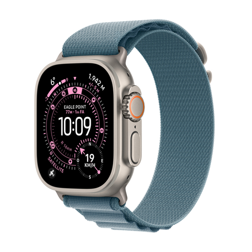 Apple Watch Ultra 3?GPS + Cellular?49mm?Natural Titanium Case with Light Blue Alpine Loop - Small – Apple