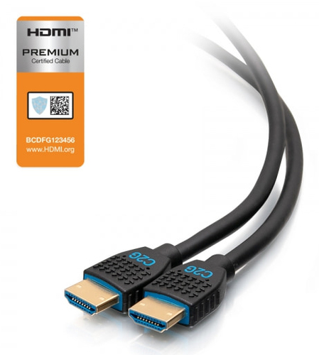 C2G 6ft 4K HDMI Cable with Ethernet - Premium Certified - High Speed - 60Hz - HDMI cable with Ethernet - HDMI male to HDMI male - 1.83 m - shielded - black - 4K support – Legrand