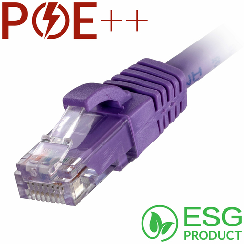 1m Cat6 RJ45 Violet U/UTP LSOH 24AWG Snagless Booted Patch Lead (PK 100) – Cablenet