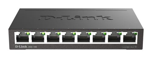 8-Port Gigabit Unmanaged Desktop Switch- Unmanaged Copper Gigabit Ethernet Desktop Switch- 8 x 10/100/1000Mbps Auto-Negotiating ports- Metal housing – D-Link Systems