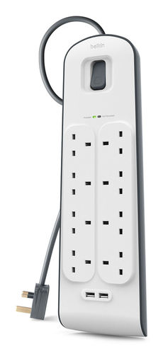 BELKIN 8 WAY SURGE PROTECTION STRIP-2M W/2X2.4AMP USB CHARGG – Belkin Components