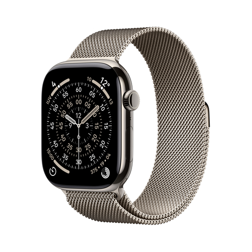 Apple Watch Series 11?GPS + Cellular 46mm?Natural Titanium Case with Natural Milanese Loop - S/M – Apple