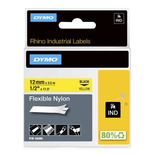 DYMO 12MM YELLOW FLEXIBLE NYLON RHO LABEL – NEWELL RUBBERMAID