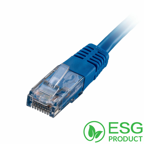 1m Cat5e RJ45 Blue U/UTP PVC 24AWG Flush Moulded Booted Patch Lead (PK 100) – Cablenet