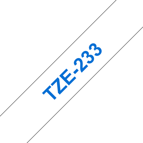 TZE-233 LAMINATED TAPE 12MM 8M BLUE ON WHITE – Brother