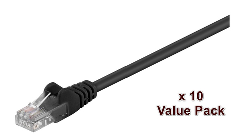 U/UTP CAT5E 10M BLACK 10 PACK – MicroConnect