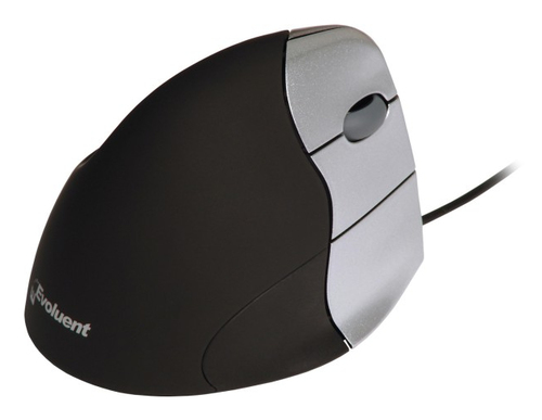 An Evoluent product. The RIGHT HANDED Evoluent VerticalMouse 3 is a vertical patented mouse that supports your hand in a relaxed handshake position- and eliminates the arm twisting required by ordinary mice. The mouse also remains steady when you press th – Evoluent