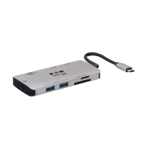 USB-C PRT DOCK STATION HDMI 4K USB-A/C SD/MIC SD PD CHAR 3.0GRY – Tripplite