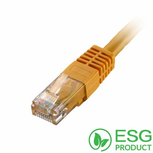 1.5m Cat5e RJ45 Yellow U/UTP PVC 24AWG Flush Moulded Booted Patch lead (PK 100) – Cablenet
