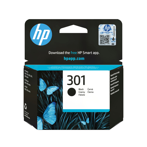 HP 301 BLACK INKJET CARTRIDGE 190 PAGES – HP Inc