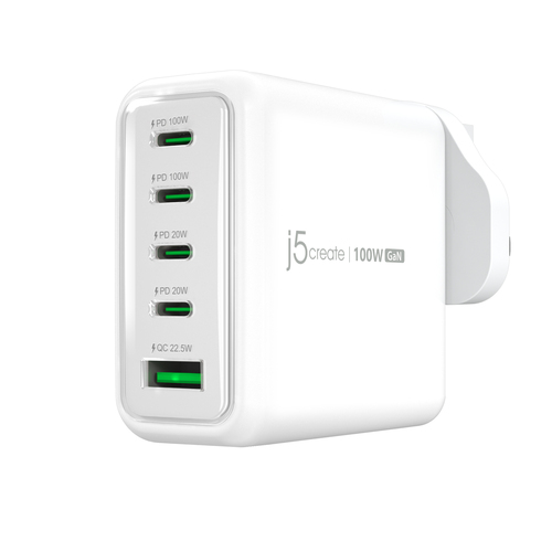 100W GAN USB-C 5-PORT CHARGER – j5create