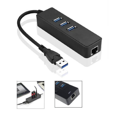 USB3.0 HUB W. GIGABIT ETHERNET – MicroConnect
