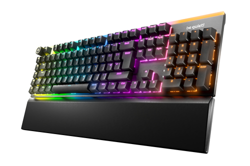 Be Quiet! Light Mount Silent Linear RGB Mechanical Keyboard, 3D Media Wheel, 5 Macro Keys, Sound-Proofing, Black – BeQuiet