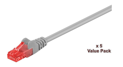 UTP CAT6 15M GREY 5 PACK – MicroConnect