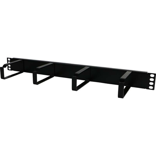 1U Cable Mgmt Bar 5Metal Hoops 100mm deep Black – Excel