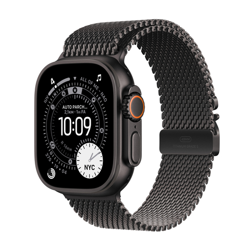 Apple Watch Ultra 3?GPS + Cellular?49mm?Black Titanium Case with Black Titanium Milanese Loop - Small – Apple