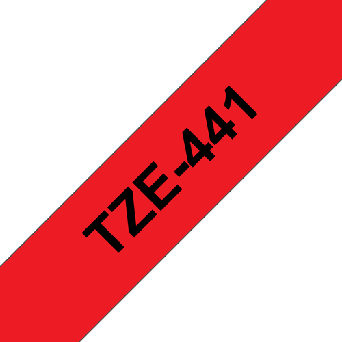TZE-441 LAMINATED TAPE 18MM 8M BLACK ON RED – Brother