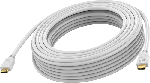 VISION Professional installation-grade HDMI cable - LIFETIME WARRANTY - 8K @ 30 Hz - HDMI version 2.1 - 48 Gbps - double shielded - gold plated connectors - HDMI (M) to HDMI (M) - outer diameter 8 mm - 26 AWG - 10 m - white – Vision