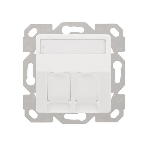 Keystone Faceplate for 2 modules, projecting, UP/50, pure white – LogiLink