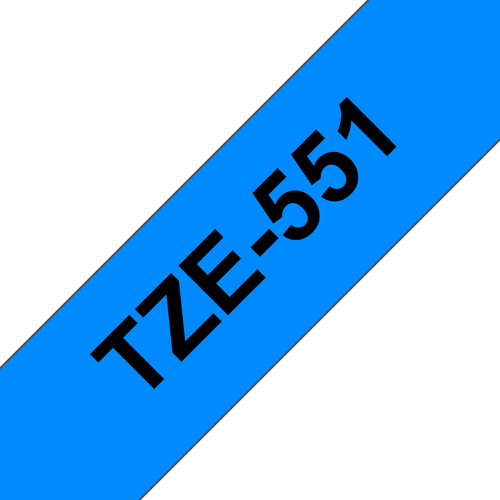 TZE-551 LAMINATED TAPE 24MM 8M BLACK ON BLUE – Brother