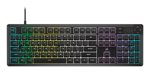 Corsair K55 CORE RGB Membrane Gaming Keyboard USB 10-Zone RGB 12-Key Rollover Dedicated Media Keys 6 Macros – Corsair
