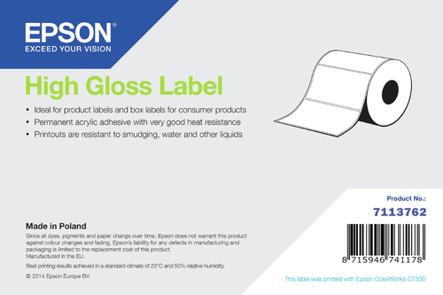 HIGH GLOSS LABEL DIE-CUT ROLL 76MM X 127 – Epson