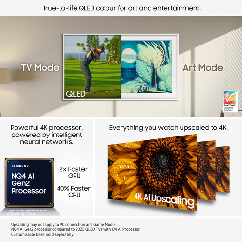 50" Black QLED Vision AI TV 4K UHD 4x HDMI – Samsung