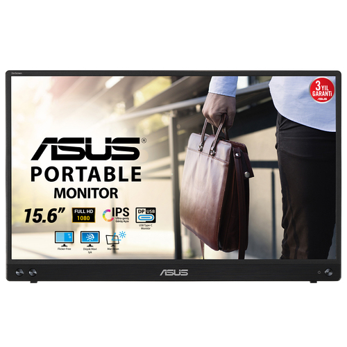 ASUS ZenScreen MB16ACV - LED monitor - 15.6 - portable - 1920 x 1080 Full HD (1080p) - IPS - 250 cd/m� - 800:1 - 5 ms - USB-C – ASUSTeK COMPUTER