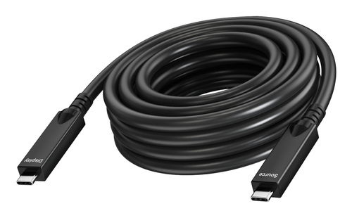 VISION Professional installation-grade USB-C cable - LIFETIME WARRANTY - Active optical cable - 2 lane supports DP 1.4 (16.2 Gbps) and USB 2.0 (480 Mbps) - 4 lane supports DP 2.1 (40 Gbps) and USB 3.2 (10 Gbps) - supports PD 60W charging current - reinfor – Vision