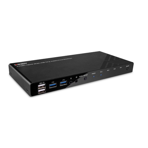 4Port HDMI 4K60 USB3.0 Audio KVM Switch – Lindy