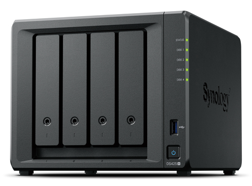 Synology DS425+ 24TB Synology HAT33) 4 bay desktop NAS; featuring an Intel Celeron J4125 quad-core processor; 2 GB DDR4 – Synology