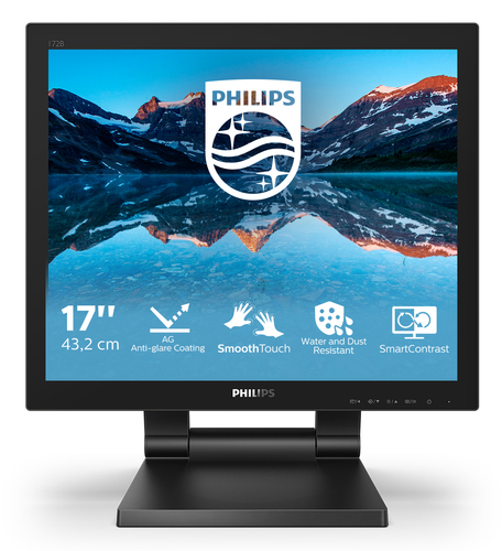 17" Black LED MonitorSXGA Speakers Height Adjustable VGA DisplayPort USB DVI and HDMI – Philips