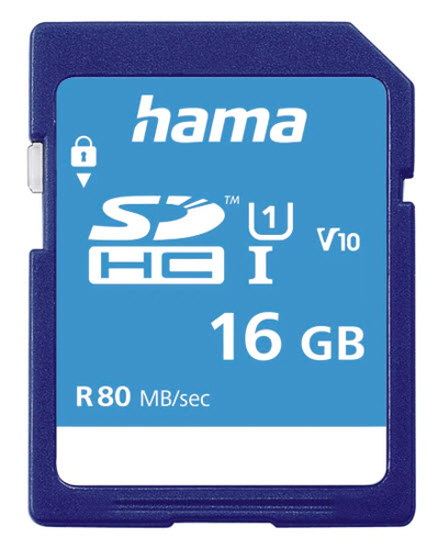 Hama 16GB SDHC Card, UHS-I Class 10, 80MB/s – Hama
